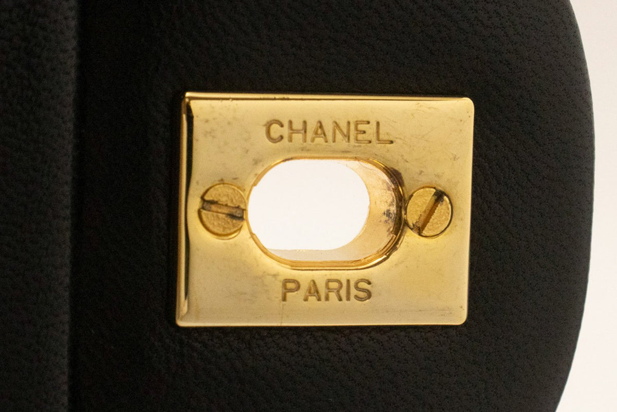 CHANEL Classic Double Flap Square Chain Shoulder Bag Black an8 hannari-shop