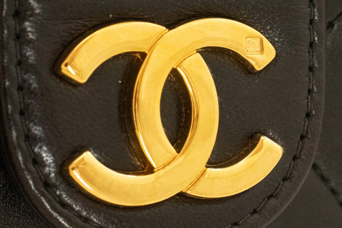 CHANEL Lille kæde skuldertaske clutch sort quiltet flap lammeskind ao8 — flap åben hannari-shop