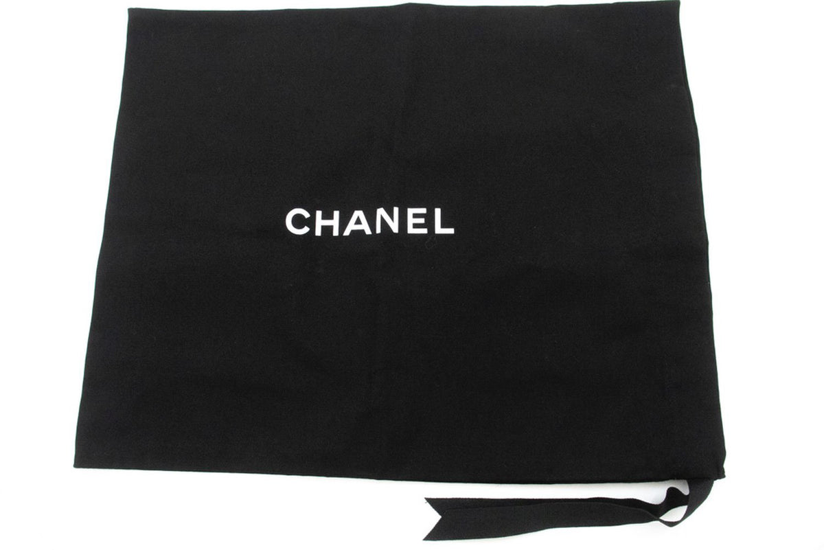 CHANEL Classic Double Flap 10" Chain Shoulder Bag Black Lambskin aq1 hannari-shop