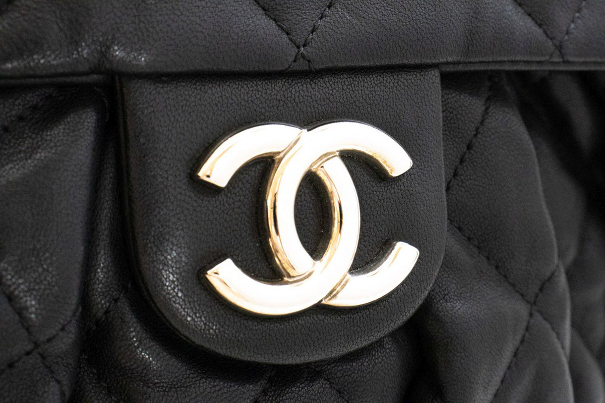 CHANEL Chain Around Shoulder Bag Crossbody Black Calfskin Leather ap9 — 내부 hannari-shop