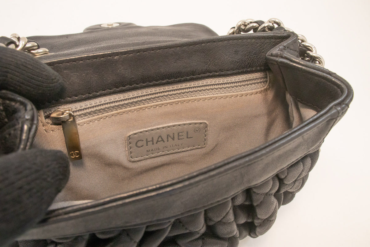 CHANEL Chain Around Small Shoulder Bag Crossbody Black Calfskin ap7 hannari-shop