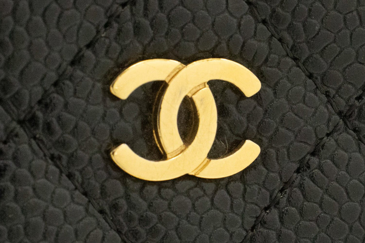 CHANEL جلد العجل المحبب Wallet On Chain WOC حقيبة كتف سوداء ap1 — الداخلي hannari-shop