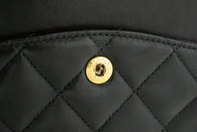 CHANEL Classic Double Flap 10" Chain Shoulder Bag Black Lambskin m52 hannari-shop