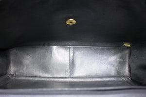 CHANEL Jumbo Caviar 11" Large Chain Shoulder Bag Flap Black Quilt e23