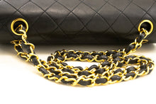 CHANEL Classic Double Flap 9" Chain Shoulder Bag Black Lambskin n02 hannari-shop