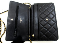 CHANEL Caviar Wallet On Chain WOC Black Shoulder Bag Crossbody m74 hannari-shop