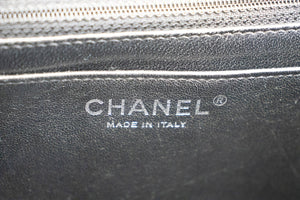 CHANEL Caviar Grained Calfskin Flap Chain Shoulder Bag Black 13" i90