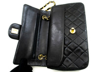 CHANEL Classic Double Flap 9" Chain Shoulder Bag Black Lambskin m87 hannari-shop