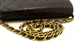 CHANEL Full Flap Chain Shoulder Bag Clutch Black Quilted Lambskin m96 hannari-shop