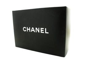 CHANEL Classic Double Flap 10" Silver Chain Shoulder Bag Black Lam n65 hannari-shop