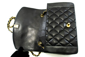 CHANEL Diana Flap Chain Shoulder Bag Black Quilted Lambskin Purse n74 hannari-shop