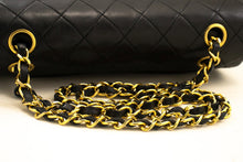 CHANEL Classic Double Flap 9" Chain Shoulder Bag Black Lambskin n08 hannari-shop