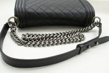 CHANEL Boy Chain Shoulder Bag Black Quilted Flap Calfskin Leather m56 hannari-shop