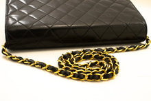 CHANEL Full Flap Chain Shoulder Bag Clutch Black Quilted Lambskin n43 hannari-shop