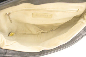 CHANEL Chain Around Shoulder Bag Crossbody Black Calfskin Leather j91