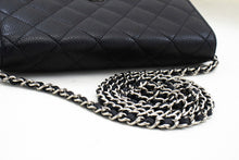 CHANEL Caviar Wallet On Chain WOC Black Shoulder Bag Crossbody SV n87 hannari-shop