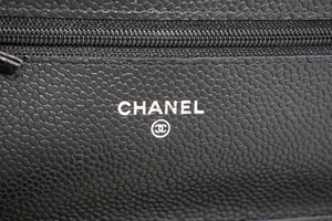 CHANEL Caviar Wallet On Chain WOC Black Shoulder Bag Crossbody SV n87 hannari-shop