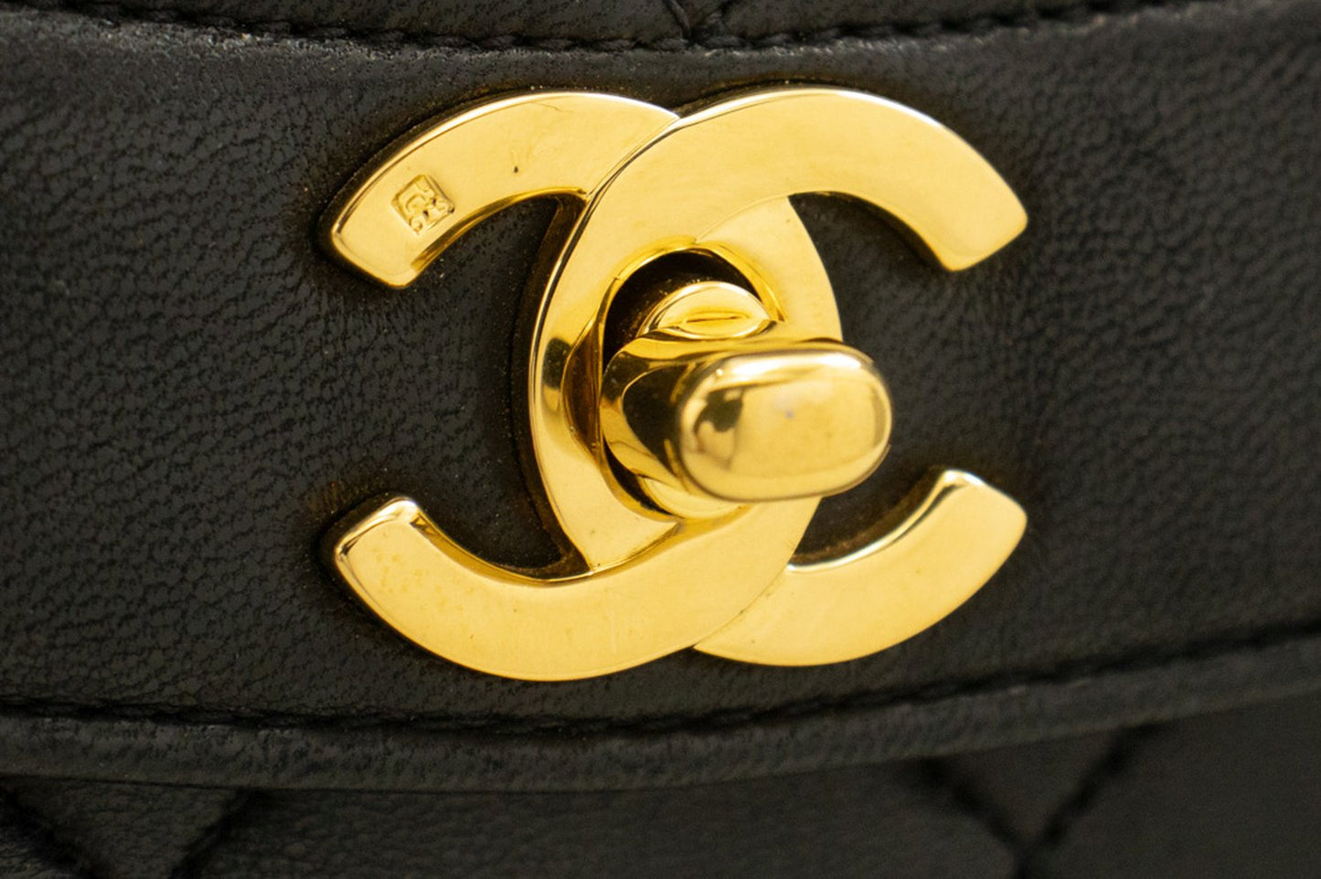 CHANEL Diana Flap Chain Schoudertas Zwart Gequilt Lamsleer Portemonnee n77 hannari-shop