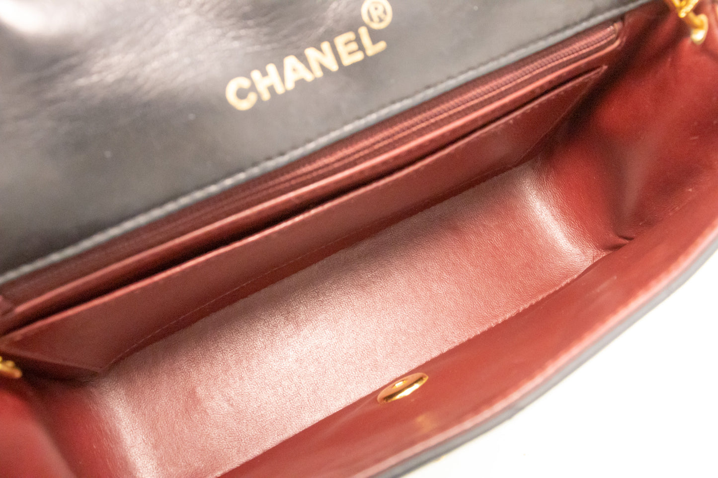 CHANEL Diana Flap Chain Schoudertas Zwart Gequilt Lamsleer Portemonnee n77 hannari-shop