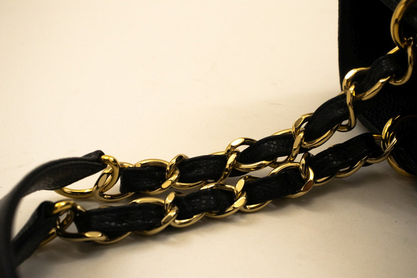 CHANEL Caviar PST Chain Schoudertas Shopping Tote Zwart Gequilt n51 hannari-shop