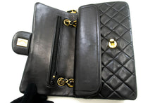 CHANEL Classic Double Flap 9" Chain Shoulder Bag Black Lambskin n92 hannari-shop