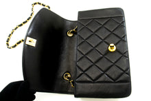 CHANEL Diana Flap Chain Shoulder Bag Black Quilted Lambskin Purse p33 hannari-shop