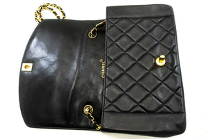 CHANEL Diana Flap Chain Shoulder Bag Black Quilted Lambskin Purse p38 hannari-shop