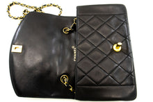 CHANEL Diana Flap Chain Shoulder Bag Black Quilted Lambskin Purse p35 hannari-shop