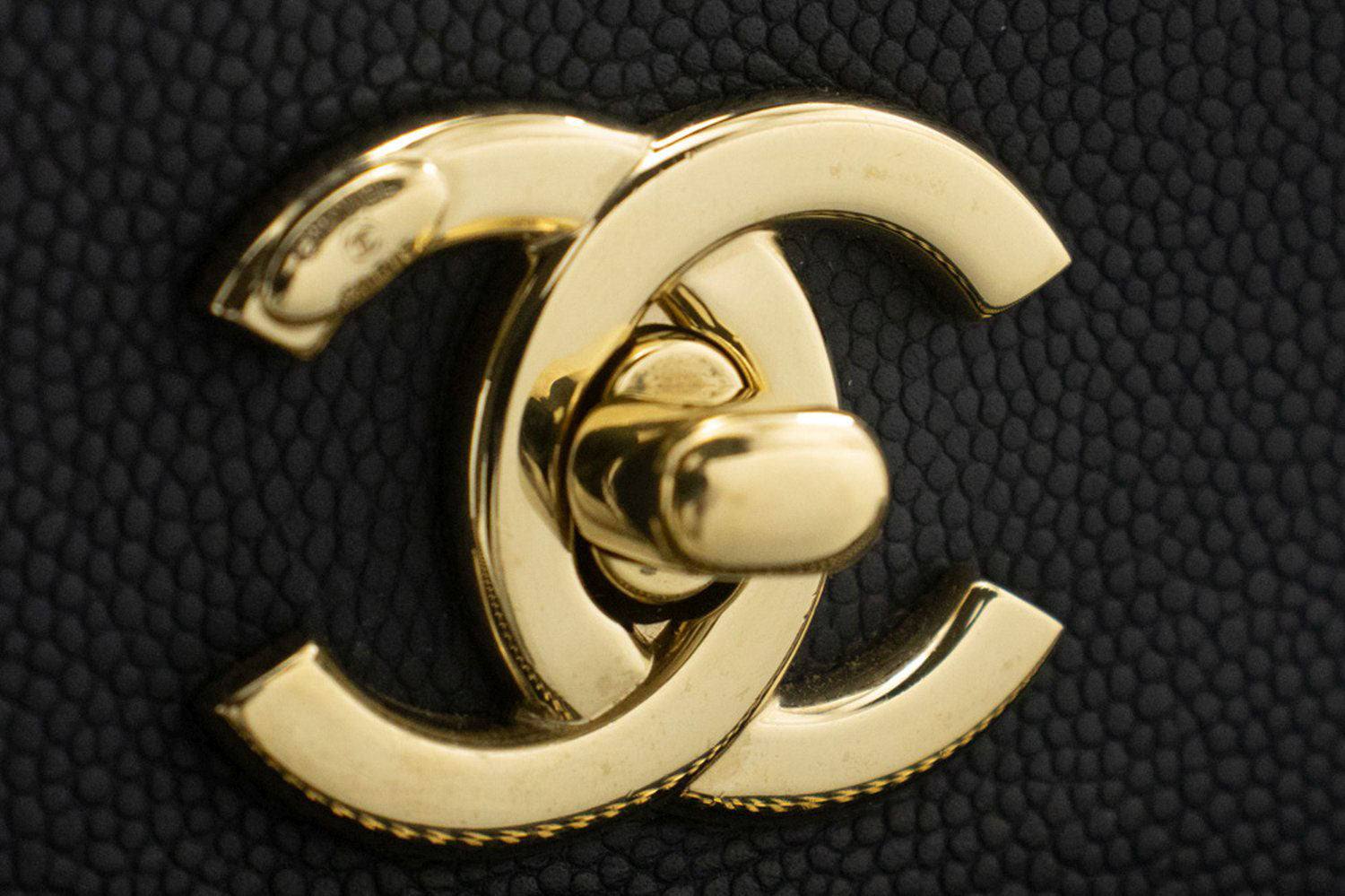 CHANEL Navy Gegranuleerd Kalfsleder Schoudertas Handtas Gewatteerd p44 hannari-shop