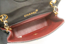 CHANEL Mini Square Small Chain Shoulder Bag Crossbody Black Lamb p40 hannari-shop