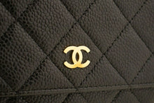 CHANEL Grained Calfskin Wallet On Chain WOC Black Shoulder Bag p63 hannari-shop