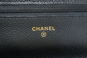 CHANEL Grained Calfskin Wallet On Chain WOC Black Shoulder Bag p63 hannari-shop