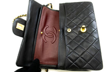 CHANEL Classic Double Flap 9" Chain Shoulder Bag Black Lambskin p43 hannari-shop