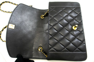 CHANEL Diana Flap Chain Shoulder Bag Black Quilted Lambskin Purse p47 hannari-shop