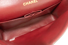 CHANEL Classic Double Flap 10" Chain Shoulder Bag Black Lambskin p49 hannari-shop