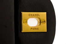 CHANEL 2.55 Τσάντα ώμου με τετράγωνη αλυσίδα με διπλό πτερύγιο Μαύρο δέρμα αρνιού h72