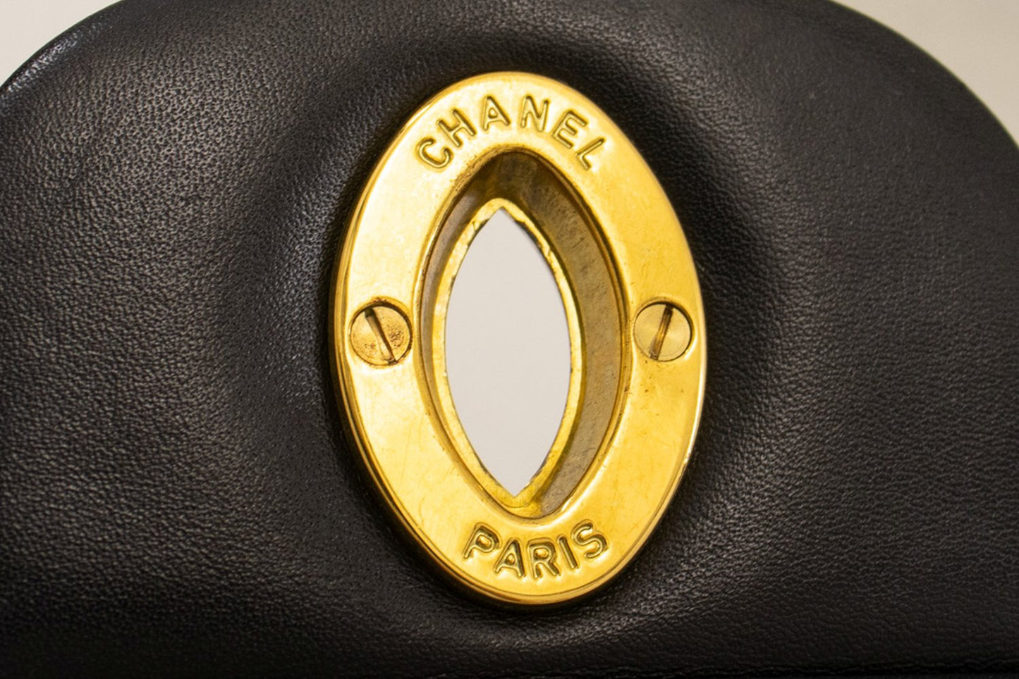 Borsa a tracolla CHANEL classica grande con catena da 13 pollici Pelle di agnello nera j74