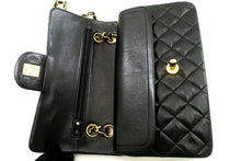 CHANEL Classic Double Flap 9" Chain Shoulder Bag Black Lambskin p51 hannari-shop