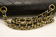 CHANEL Classic Double Flap 9" Chain Shoulder Bag Black Lambskin p48 hannari-shop