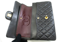 CHANEL Classic Double Flap 10" Chain Shoulder Bag Black Lambskin p58 hannari-shop
