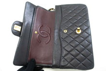 CHANEL Classic Double Flap 10" Chain Shoulder Bag Black Lambskin p62 hannari-shop