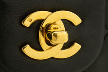 CHANEL Classic Double Flap 9" Chain Shoulder Bag Black Lambskin p68 hannari-shop