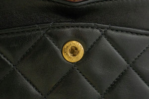 CHANEL Classic Double Flap 9" Chain Shoulder Bag Black Lambskin p68 hannari-shop