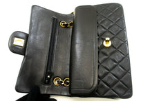 CHANEL Classic Double Flap 9" Chain Shoulder Bag Black Lambskin p68 hannari-shop