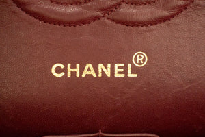 CHANEL Classic Double Flap 10" Chain Shoulder Bag Black Lambskin f91 hannari-shop
