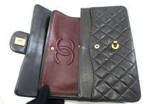 CHANEL Classic Double Flap 10" Chain Shoulder Bag Black Lambskin f91 hannari-shop