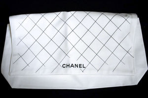 CHANEL Classic Double Flap 10" Chain Shoulder Bag Black Lambskin f91 hannari-shop