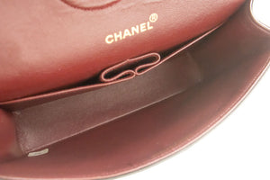 CHANEL Classic Double Flap 10" Chain Shoulder Bag Black Lambskin p64 hannari-shop