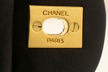 CHANEL Classic Double Flap 10" Chain Shoulder Bag Black Lambskin p61 hannari-shop