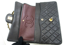 CHANEL Classic Double Flap 10" Chain Shoulder Bag Black Lambskin p61 hannari-shop